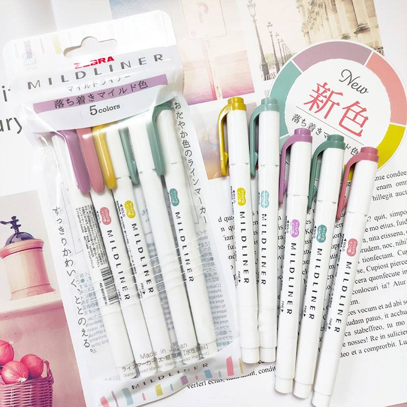 

NEW zebra mildliner highlighter markers,WKT7 double-ended fiber fluorescent pen For DIY ,Handbook,Drawing,POP Poster art supplie