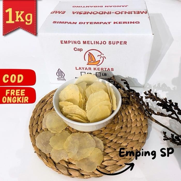 

EMPING MELINJO SUPER / EMPING SUPER TIPIS /High Quality/Kemasan 1 KG/Asli Limpung/Harga emping Murah Snack