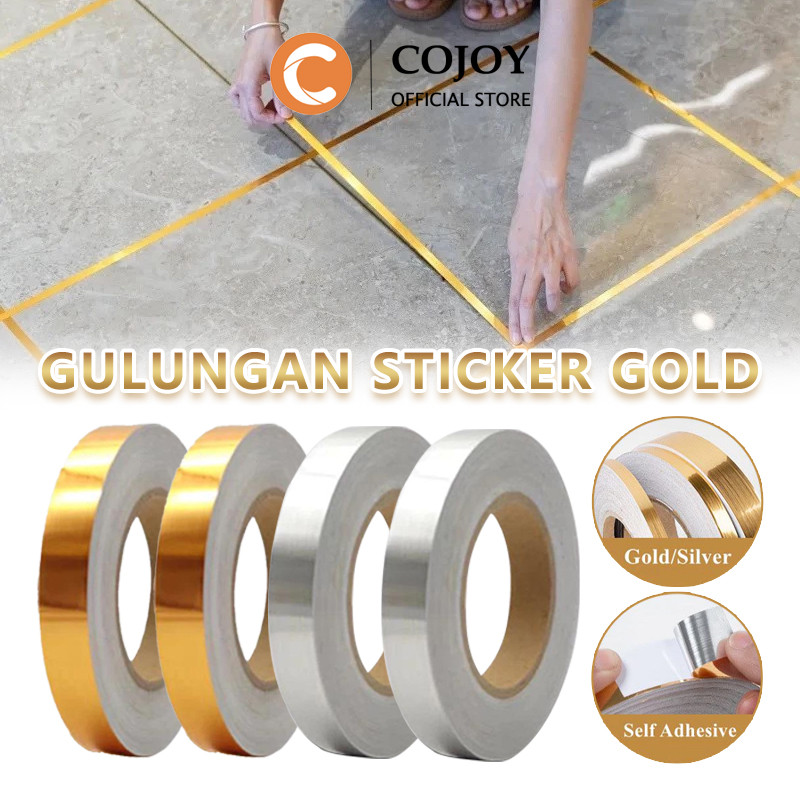 50METER Gulungan Stikr Pembats Keramik/Gulungan Sticker Gold / Pembatas Nat Keramik
