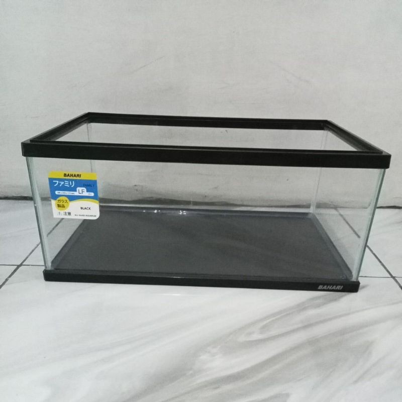 Aquarium Bahari LF + Tutup 40x25x17 Model Pendek Kandang Reptil Hamster Kura