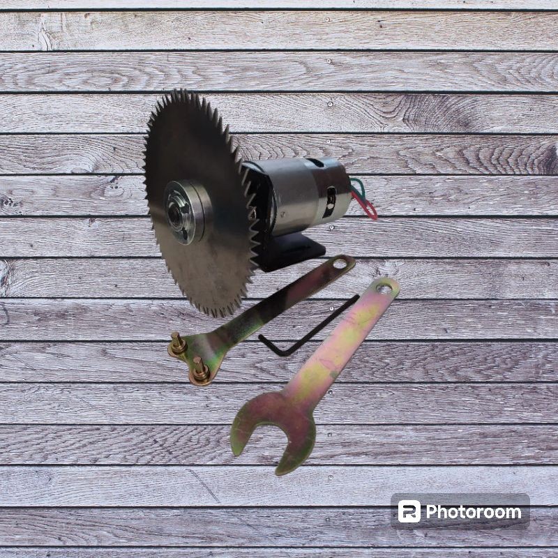 Gerinda Motor Dinamo 775 - 12 Volt DC Termasuk Mandrel - Mata Gerinda potong kayu dan Bracket 775