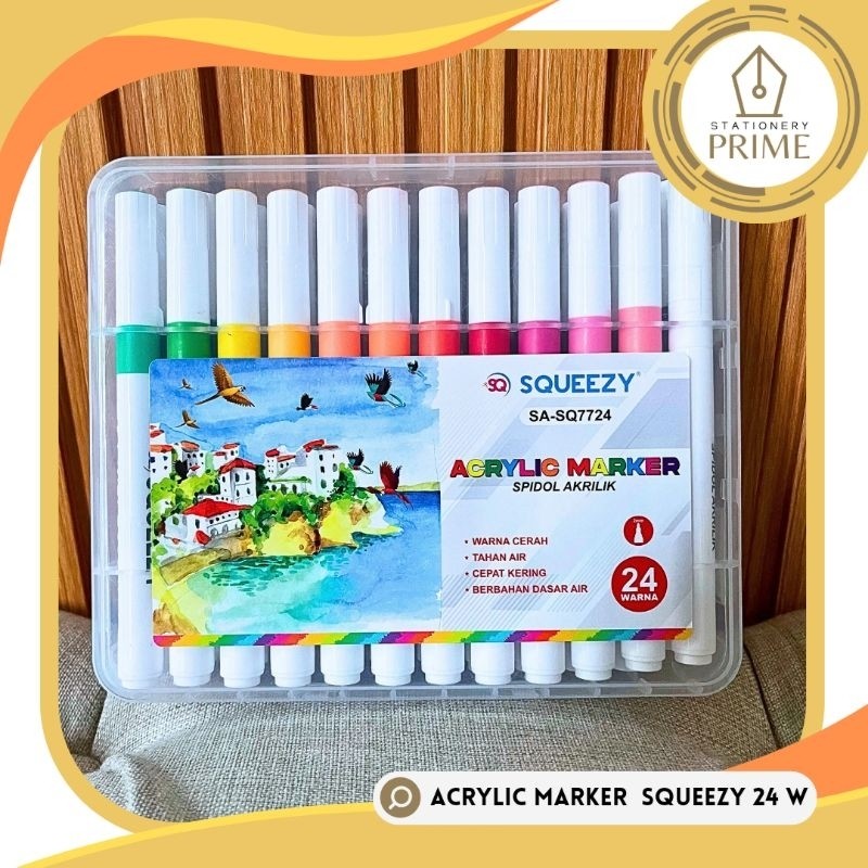 

Spidol Akrilik / Acrylic Marker SQUEEZY 24 Warna SA-SQ7724