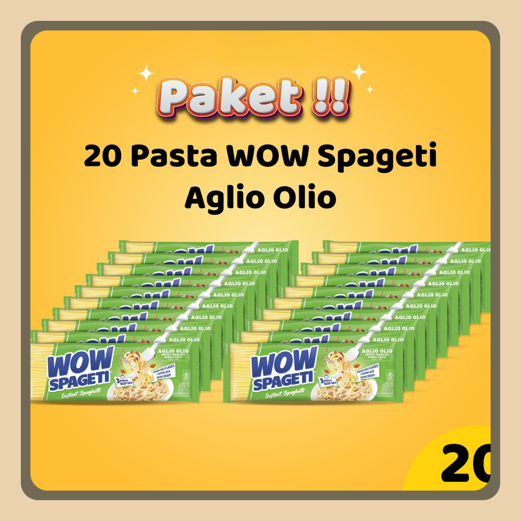

PAKET 20 Pasta WOW Spageti Aglio Olio