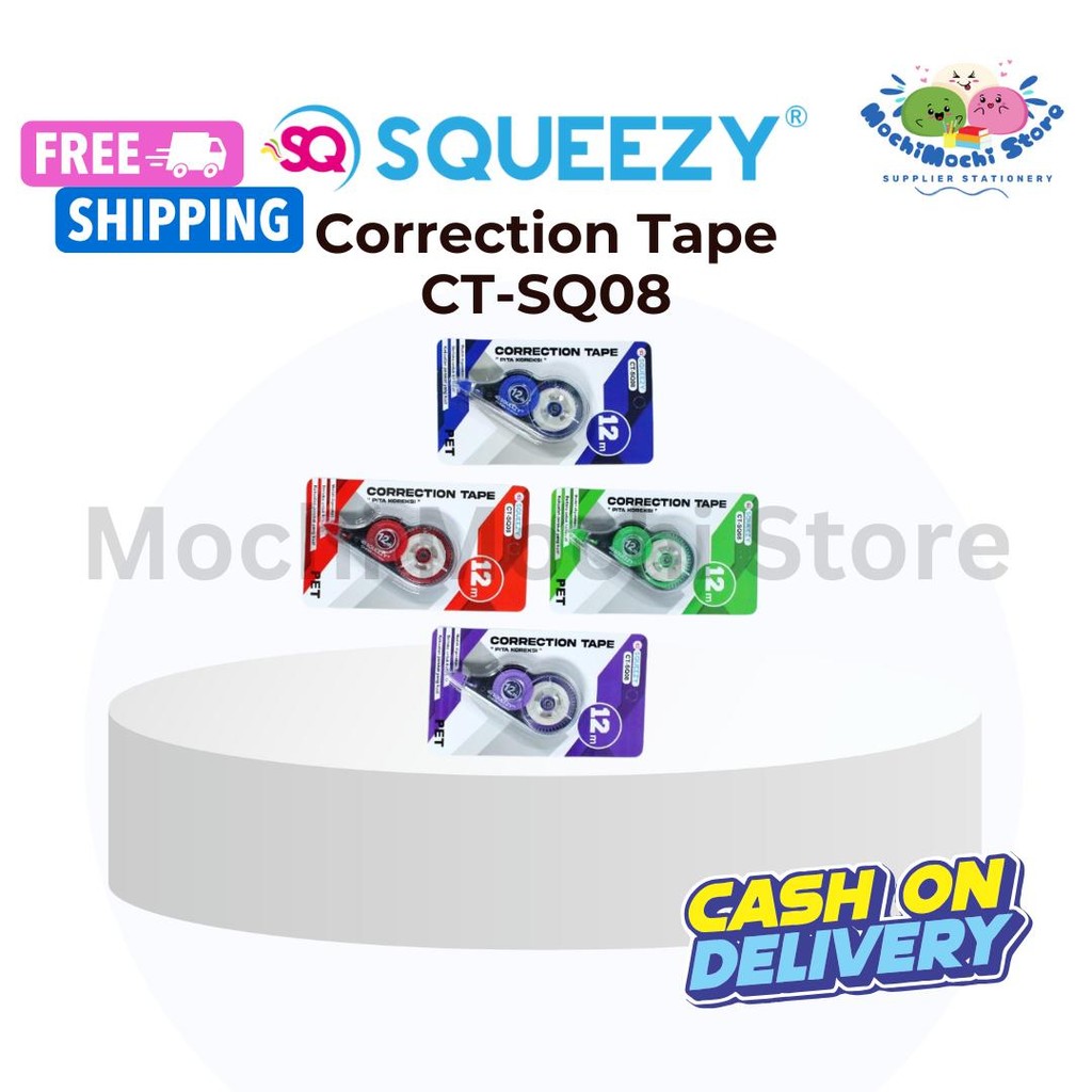 

Correction Tape Kertas CT-SQ08 | Correction Tape 12m | Correction Tape Pita CT-SQ08 | Pita Koreksi | Tipex Roll Tip-Ex