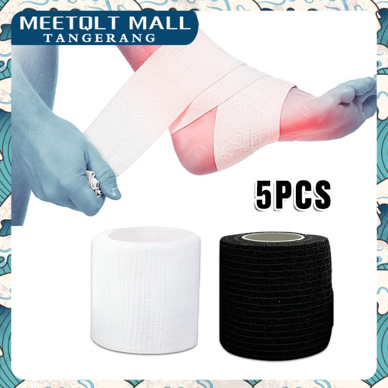 Perban Jari Olahraga 5pcs Elastis Tape 5cm*4.5m Untuk Voli Gym Rehabilitasi Cedera
