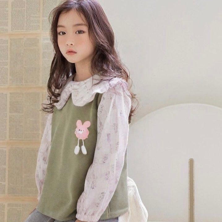 Baju Atasan Anak Perempuan Blus Anak Perempuan Kaos Knit Lengan Panjang Usia 6 tahun 7 tahun 8 tahun