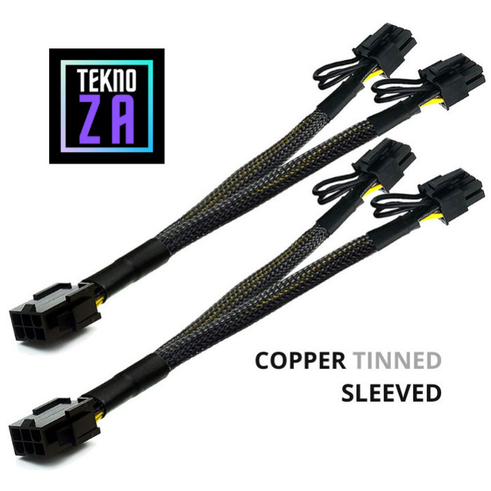 Kabel Power Splitter VGA PCIE 6pin female to 2x 8pin(6+2) 18awg