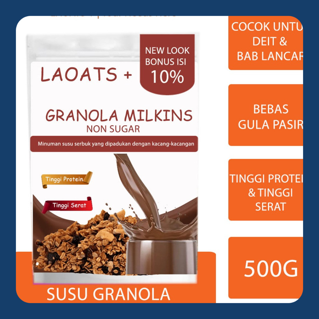 

Granola Diet Milk Susu Diet Rendah Lemak Granola Kacang Almond Oatmilk Oatmeal Penurun Berat Badan Meal Replacememt Pengganti Makan Sarapan Makanan Sehat Flimty Laoats Non Sugar