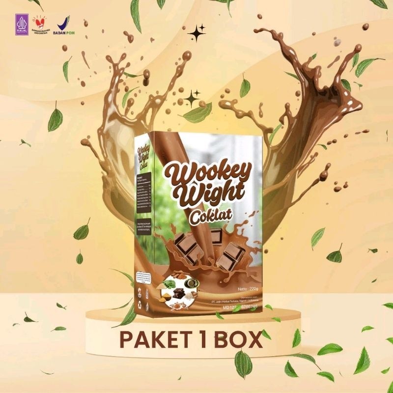 

(1 Box) Wookey Weight 220 Gram Rasa Coklat - Susu Penambah, Penggemuk Berat Badan Halal MUI