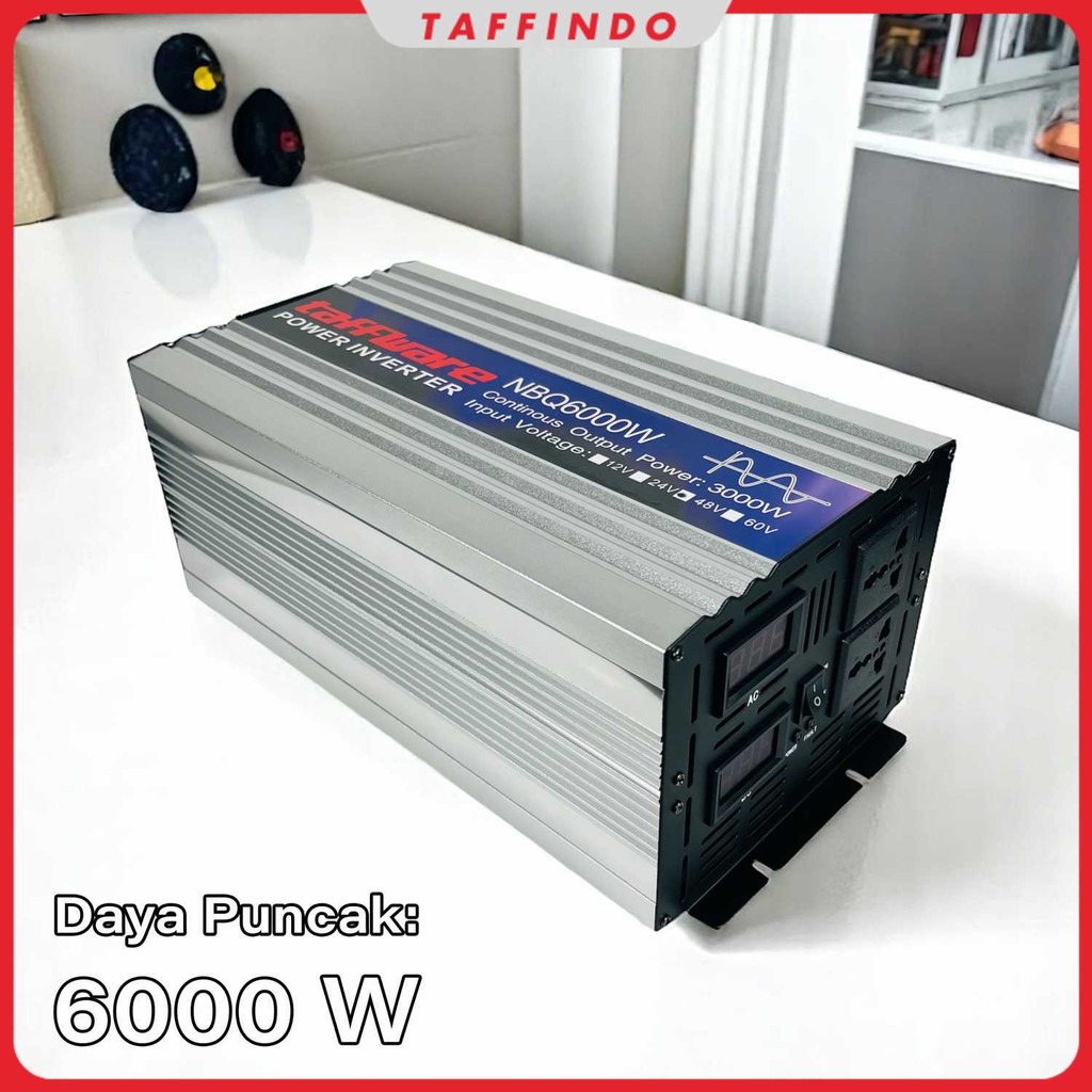 Taffware Power Inverter Mobil Pure Sine Wave DC 48V to AC 220V 6000W - NBQ6000W