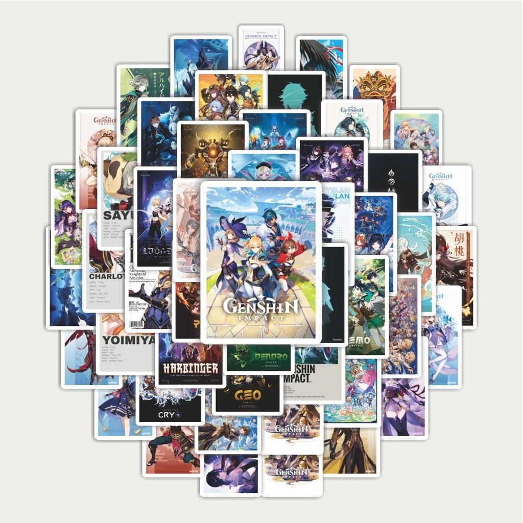

Sticker Pack Stiker Anime Genshin Impact | Sticker TUMBLR | Stiker LAPTOP KOPER HELM
