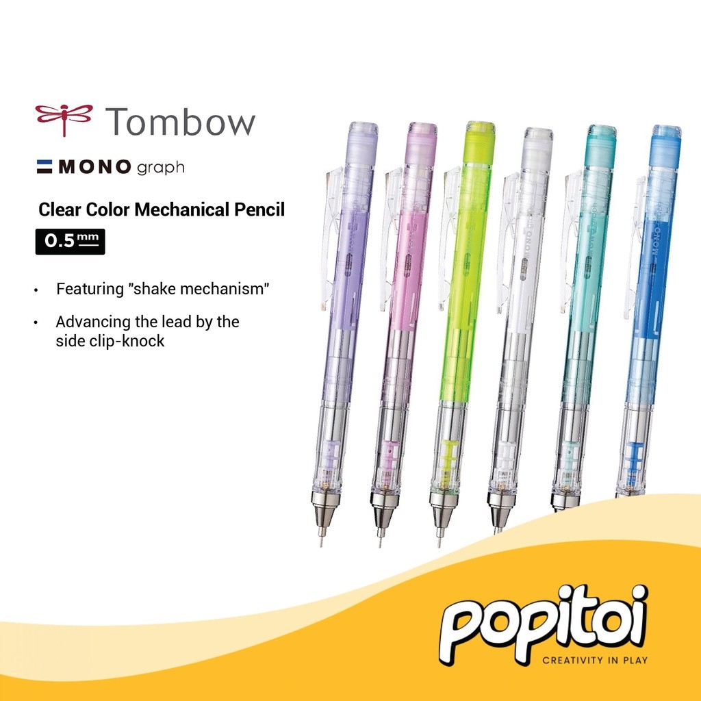 

Tombow Mono Graph CLEAR Color 0.3 0.5 mm Mechanical Pencil Pensil Mekanik Transparant Transparent Transparan Bening