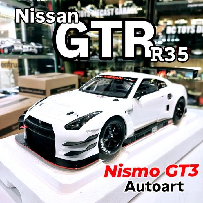 Diecast Nissan GTR R35 Nismo GT3 White by Autoart Openable Door Only High Detailed Rare Models Ori b