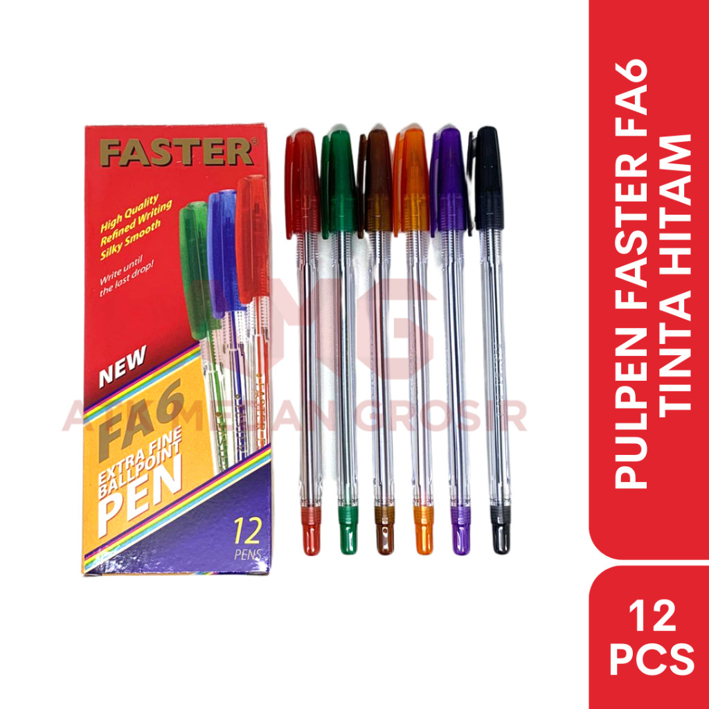 

PULPEN FASTER FA6 HITAM / BIRU 1 BOX ISI 12 PCS