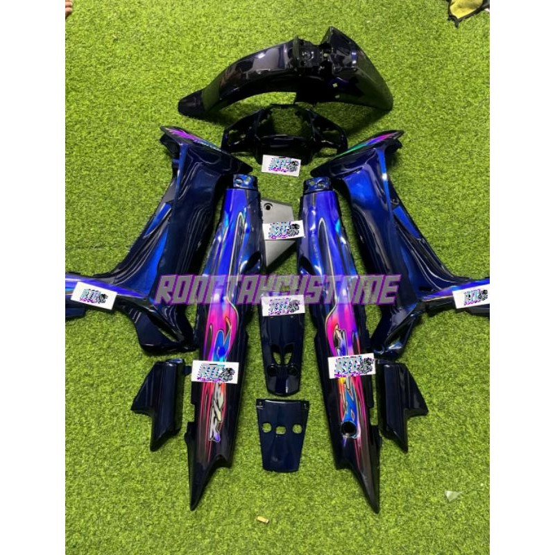 cover body fiz r f1zr moonlight blue striping api full set halus yamaha fiz r f1zr custom moonlight 