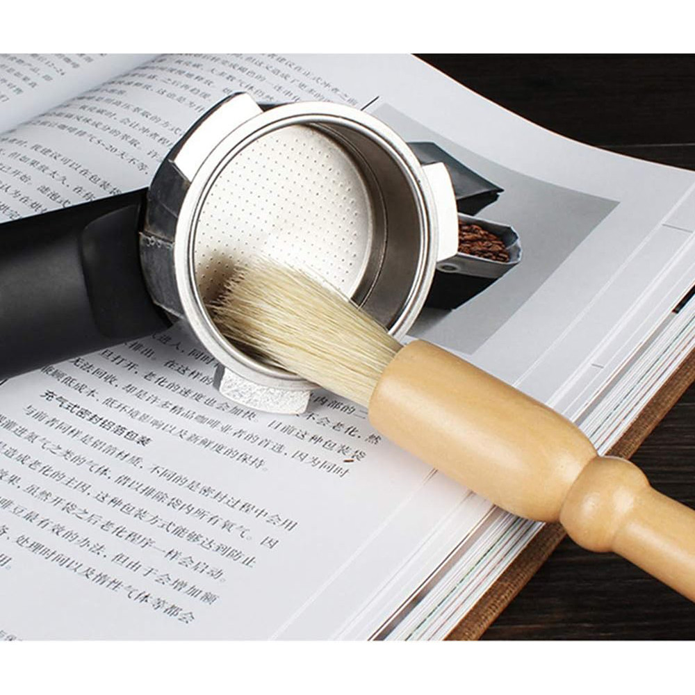 

ORI One Two Cups Kuas Pembersih Gilingan Kopi Natural Bristles Wood - JN77