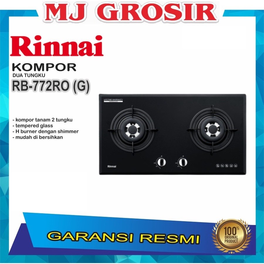 KOMPOR 2 TUNGKU RINNAI RB 772 ROG RB772ROG KOMPOR TANAM