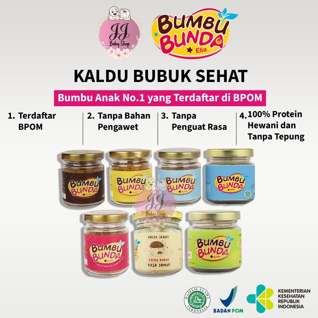 

Bumbu Bunda Elia BPOM Kaldu MPASI / Kaldu Anak / Kaldu Bayi Non Gula Garam / Kaldu Non MSG