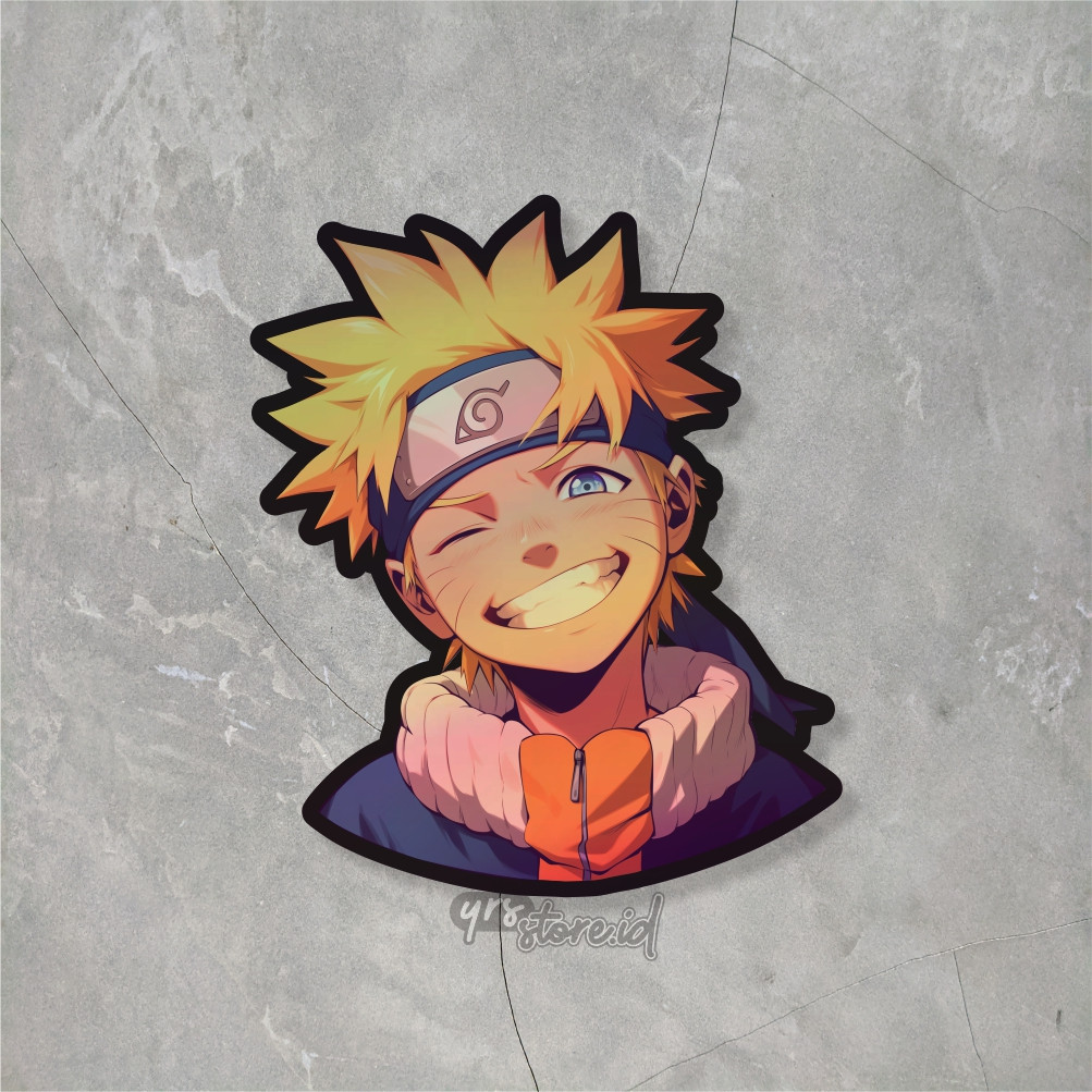

OT STICKER Sticker Anime Hologram Uzumaki Naruto Ukuran +- 7x6 cm sticker case hp laptop dll murah anti air