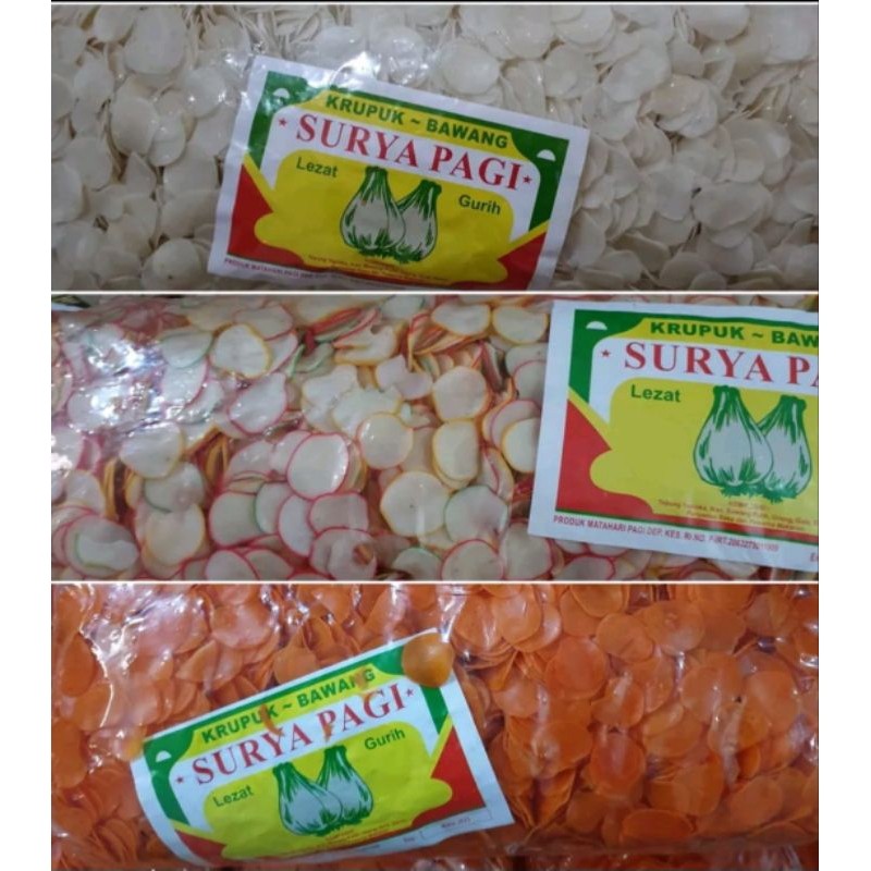 

KERUPUK SEBLAK MENTAH WARNA ORANGE PUTIH WARNA SURYA PAGI isi 3,8 kg