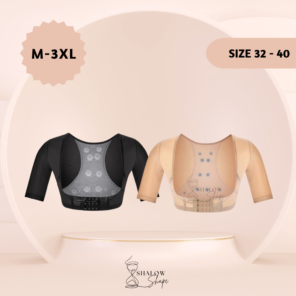 SHALOW M-3XL Luna Short Korset Pengecil Lengan Gelambir Korset Lengan Korset Lengan Pendek