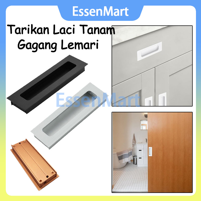 Tarikan Laci Tanam Gagang Lemari / Persegi Panjang Bahan Alloy Handle Pintu Lemari Tarikan Laci / Hi