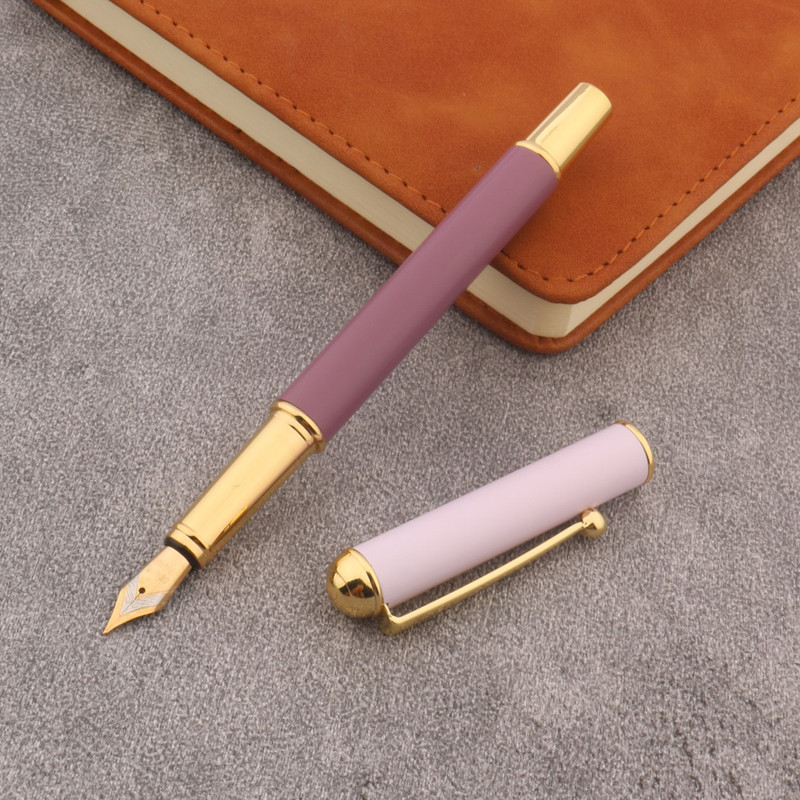 

1pc Brand New Metal Fountain pen matte purple Stationery Office School Supplies Writing Gift
