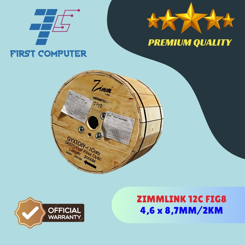 Kabel FO ZIMMLINK 12 Core Fig 8 Panjang 2000M
