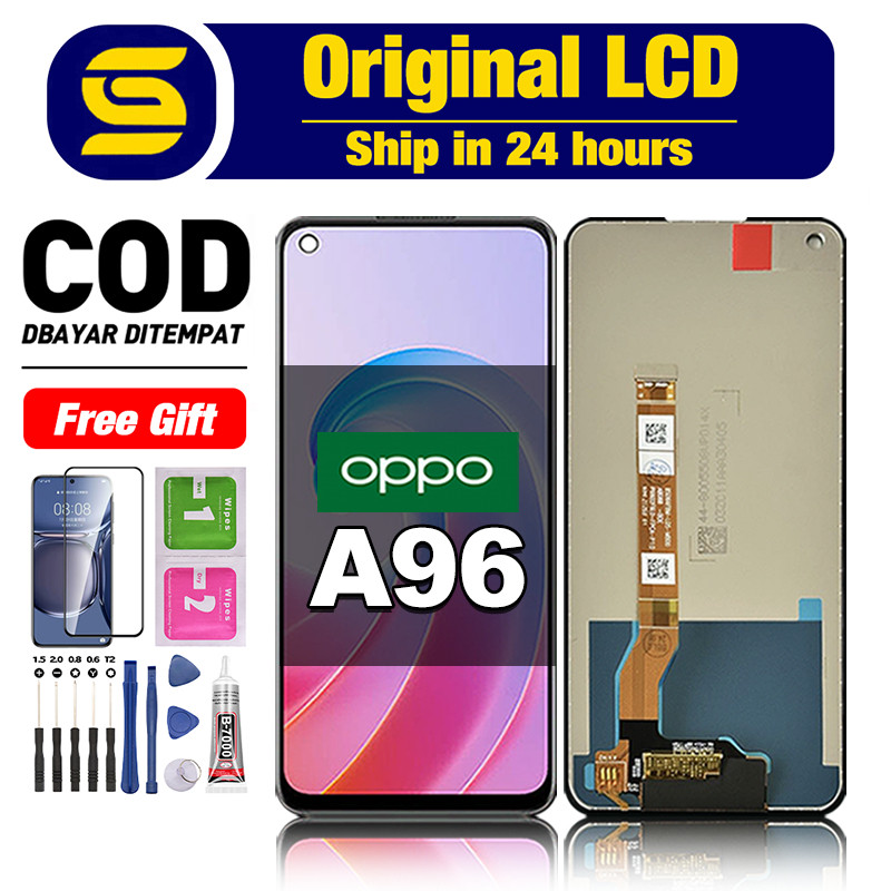 LCD OPPO A96 Original 100% hp Touchscreen Fullset Compatible For Glass Digitizer ori asli COD