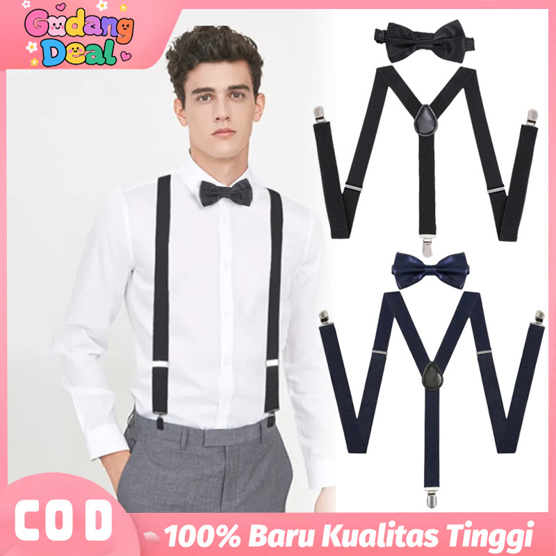 Suspender Dan Dasi Kupu Kupu Set Suspender Premium Tali Suspender Anak Laki Laki Tali Celana Kodok