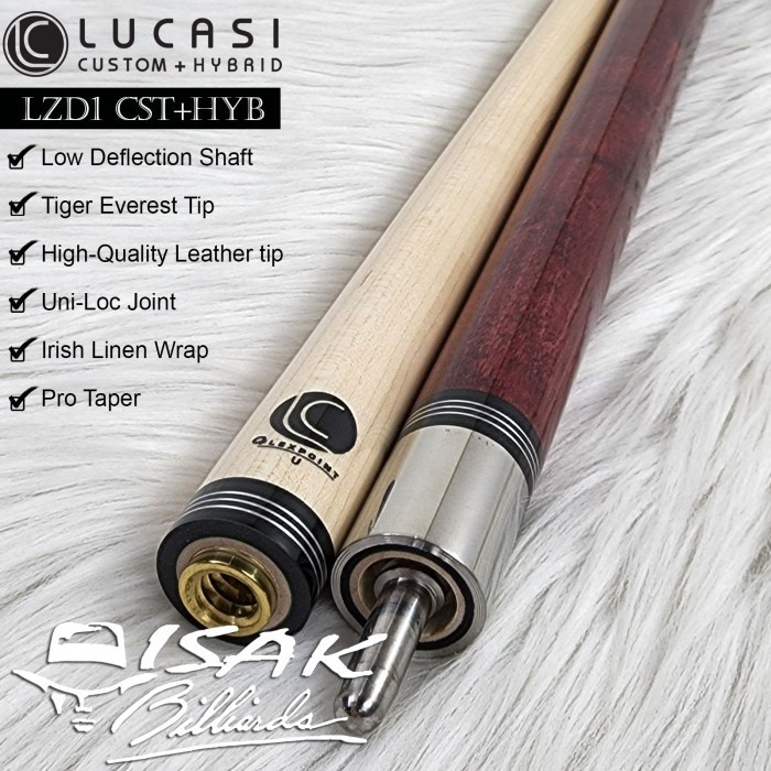 Billiard Lucasi Lzd1 Custom Series Cue - Uniloc - Low Deflection Billiard Stick CO