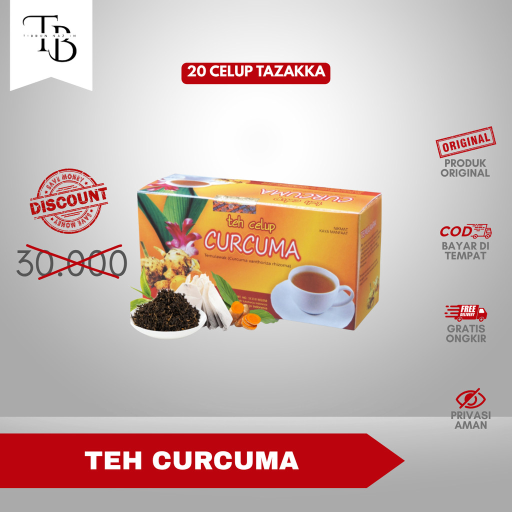 

TEH CURCUMA - isi 20 kantong celup | untuk menjaga kesehatan pencernaan dan hati original Tazakka 100%