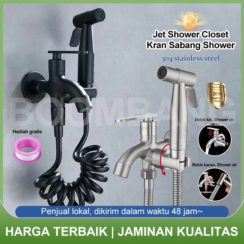 Jet Shower Closet Stainless/Kran Cabang Shower 2/Jet Washer Toilet/Bidet Toilet/Kran Closet Duduk