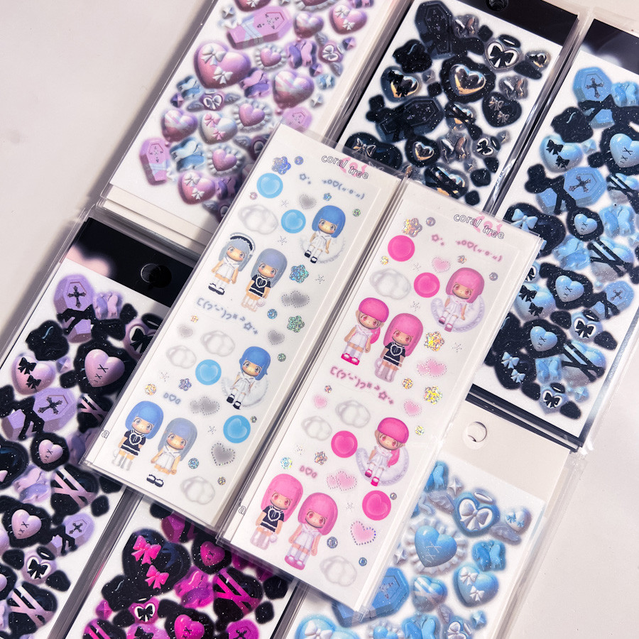 

SKYSONIC New Arrival 6pcs/2pcs/4pcs Full Set Series Decorative Stickers Kawaii Kpop Idol Card Album Sticker Korean Stationery