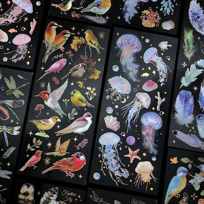 

3pcs/pack Aesthetics Theme Stickers Pack Adhesive Diy Decorative Scrapbooking Diary Album Stationery Sticker Craft Supplies