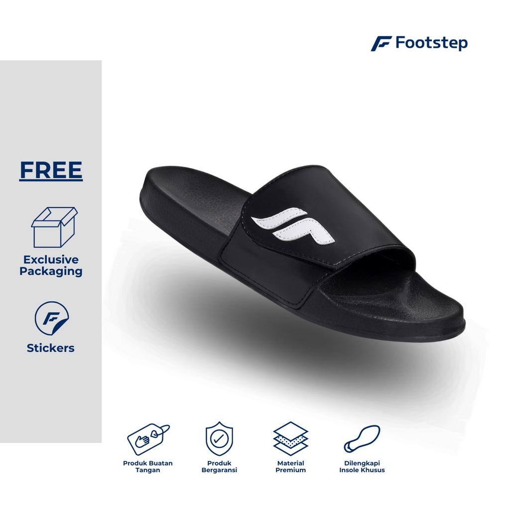 Sandal Pria Slide Footstep Footwear - Nexa Black