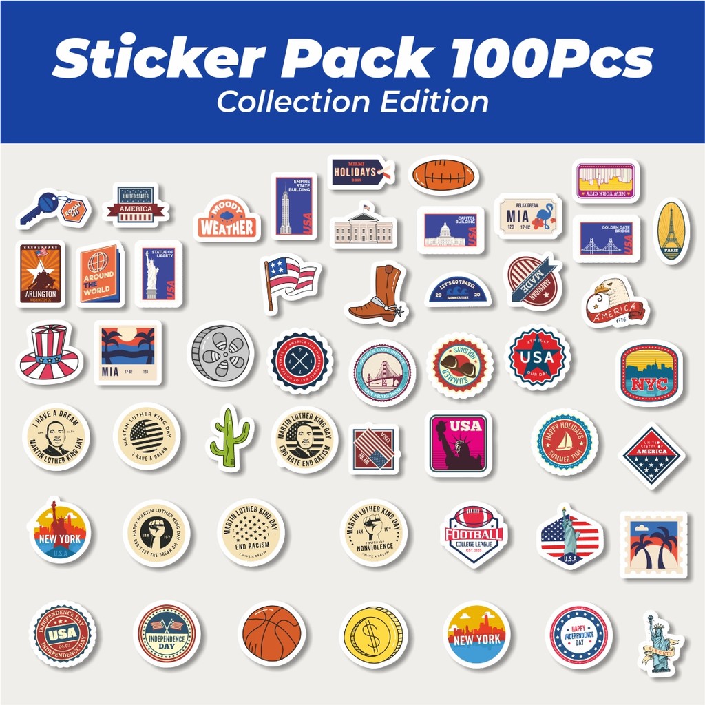 

Hot Sticker American Retro Sticker Lucu Anti Air Stikers Berperekat Waterproof Sticker Decal Buat Motor Helm Buku Journal Koper Casing HP Laptop Botol Minum