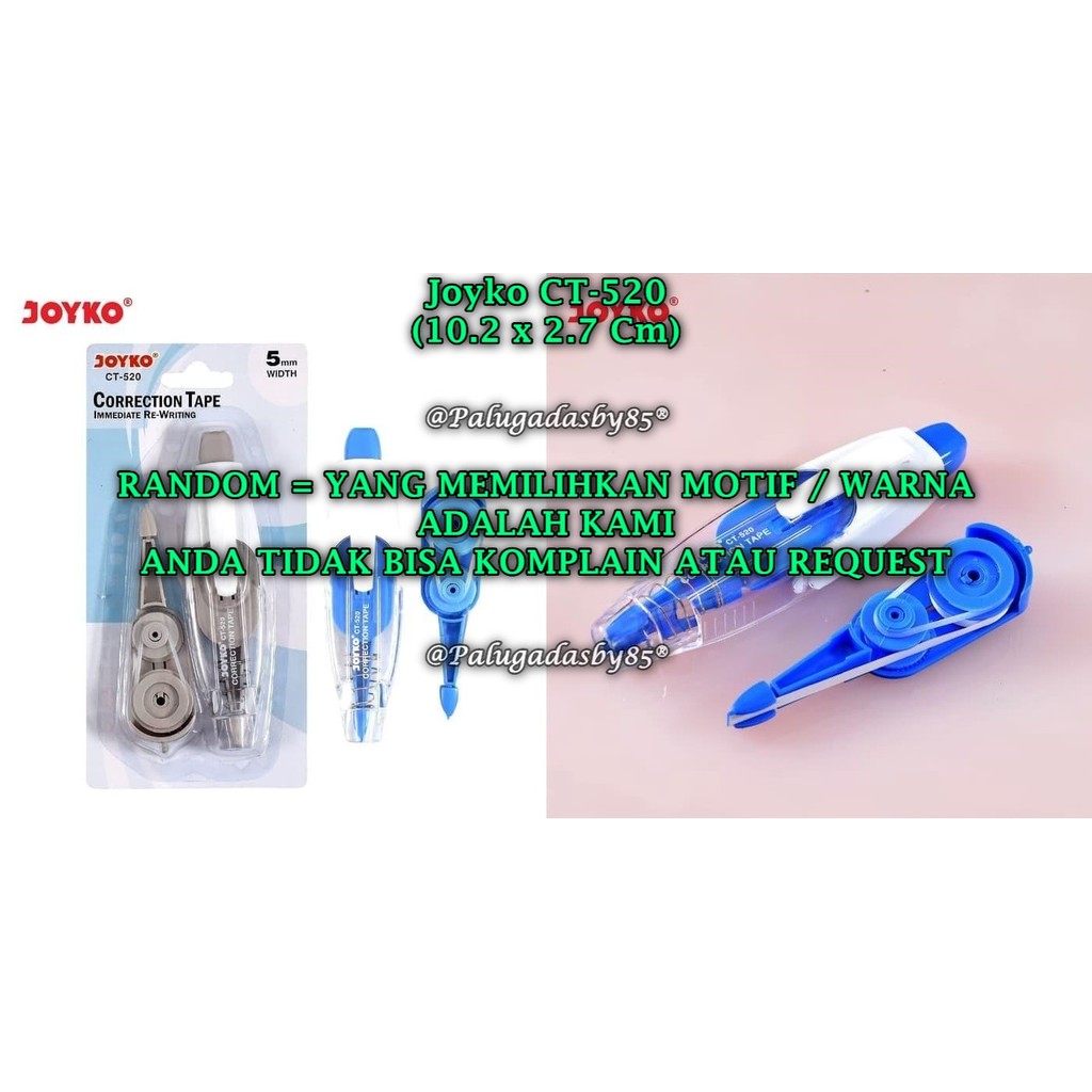 

(1 Biji) GROSIR Correction Tape JOYKO CT-520 (5.5M*5mm) / Pita Koreksi Joyko CT-520 (1 Biji)