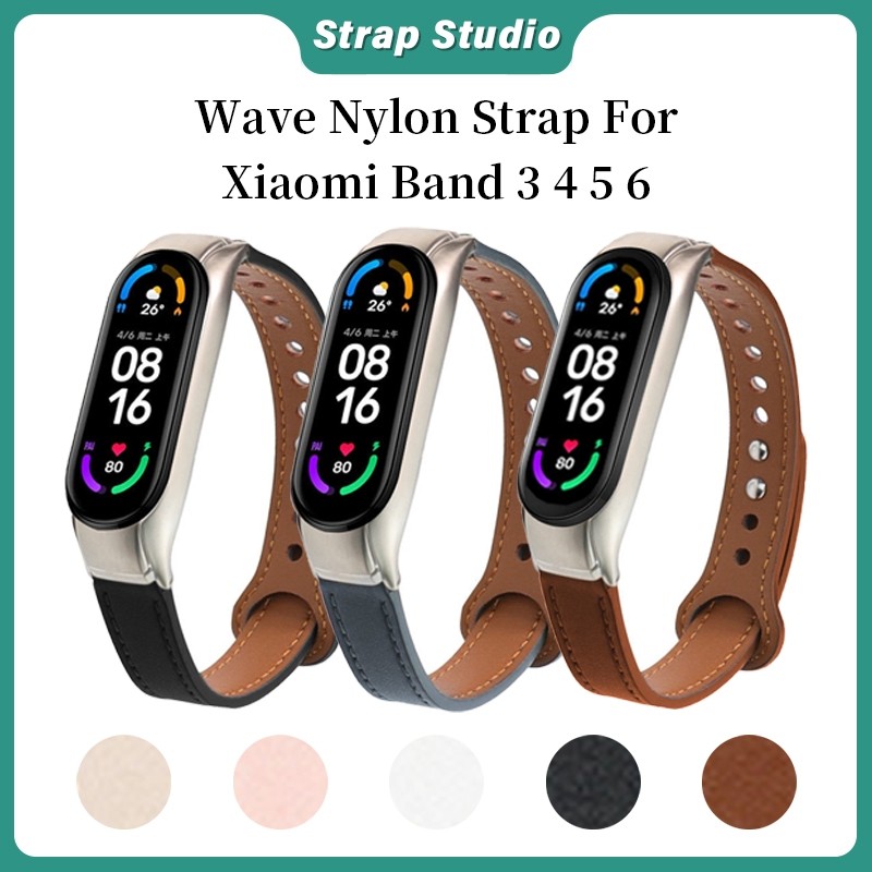 Tali pengganti  Band Leather Strap Mi Band 3 4 5 6 Strap martwatch M6 M7 S Replacement BandCO