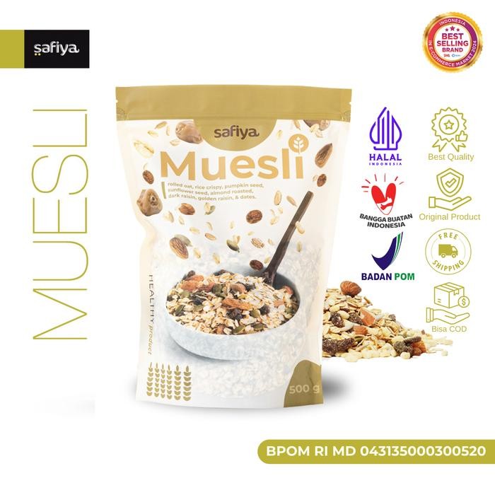 

Safiya Muesli Fruit & Seed 500 Gr Original Sereal Oatmeal Snack - 500 gr