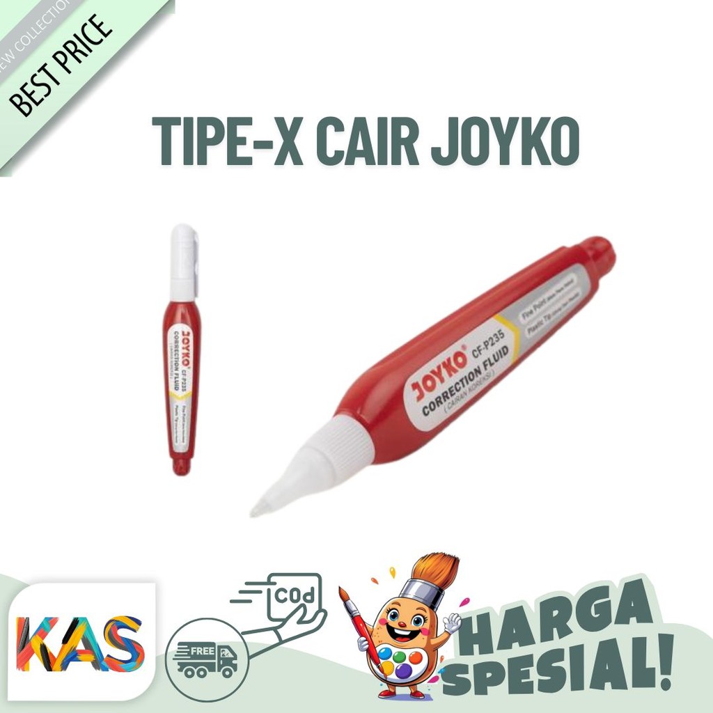 

Tip-ex Cair Joyko Correction Fluid CF-P235 Tip x Cair 3 ML Grosir - Satuan