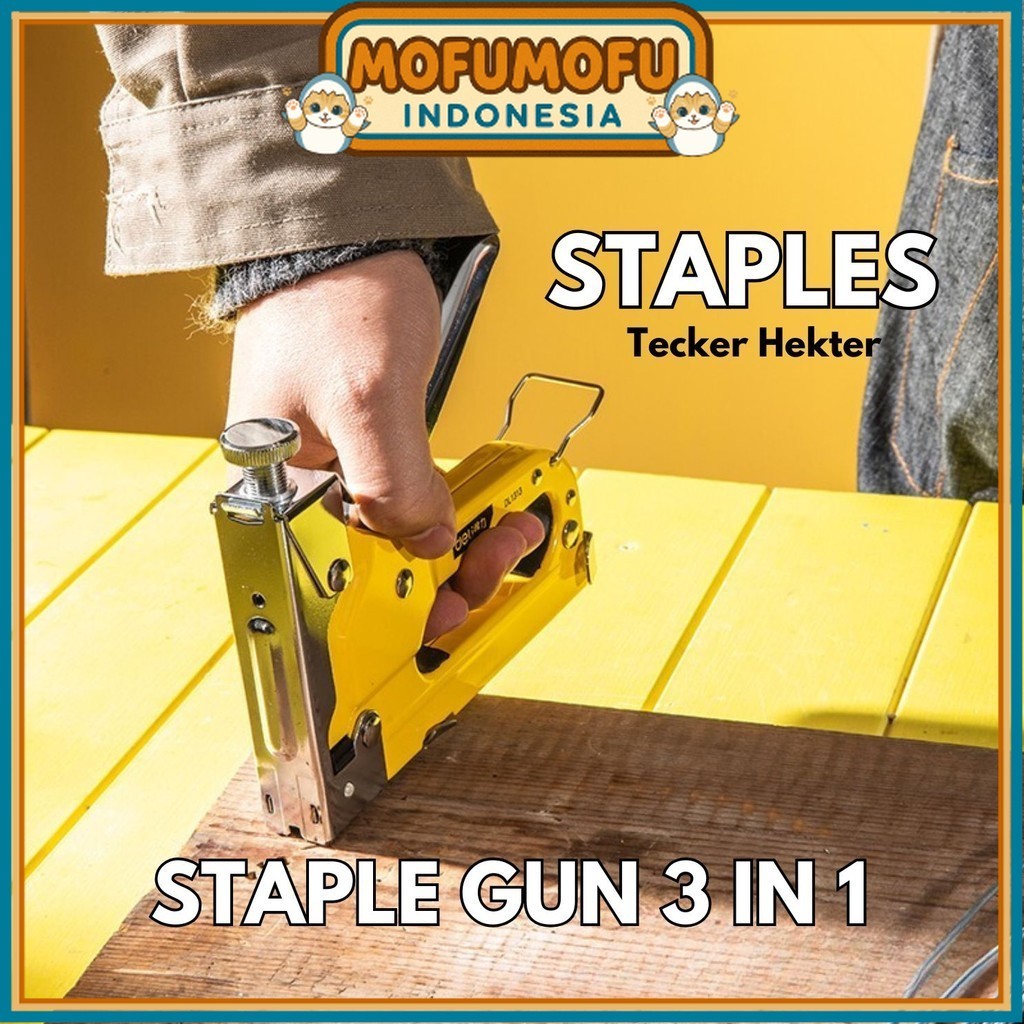 

Staple Gun 3 in 1 Deli Staples Tembak BR063 Chromium Premium Tecker Hekter 3 Jenis Staples Molybdenum