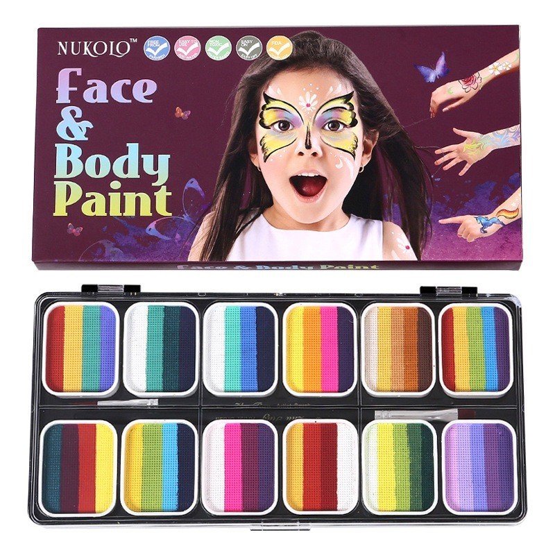 

KAYDEN STORE Edisi Terbatas FREE BRUSH Face Painting Make Up Set Water Base DIY Makeup Palette Professional Colors Safe Non Toxic Art Painting