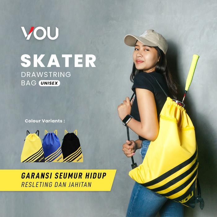 VOU Tas Ransel Serut / Tas Olahraga / SKATER Drawstring Bag - VNB121