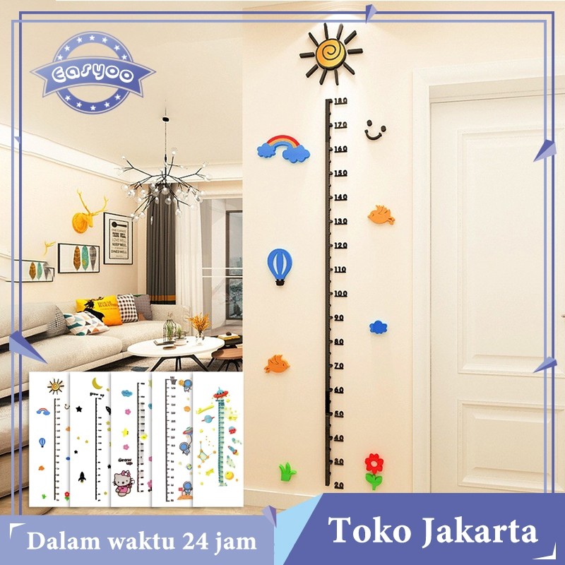 20cm-180cm Sticker Pengukur Tinggi Badan Anak Wallpaper Tinggi Badan Anak Balita Alat Ukur Tinggi Ba