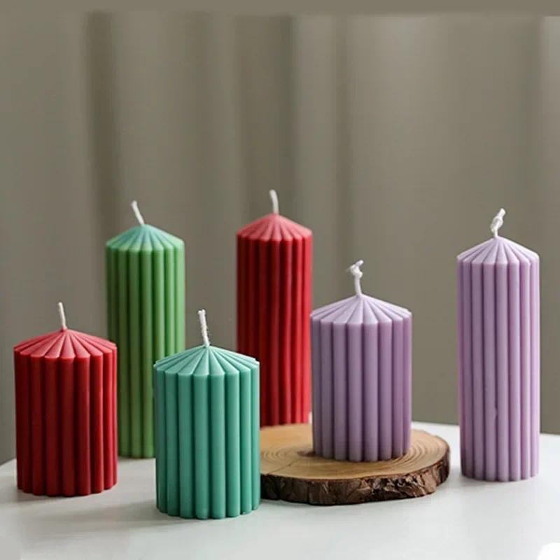 

Aromatherapy Candle Mould DIY Handmade Geometric Candle Making Tools Home Decoration Stripe Spire Round Cone Candle Mold