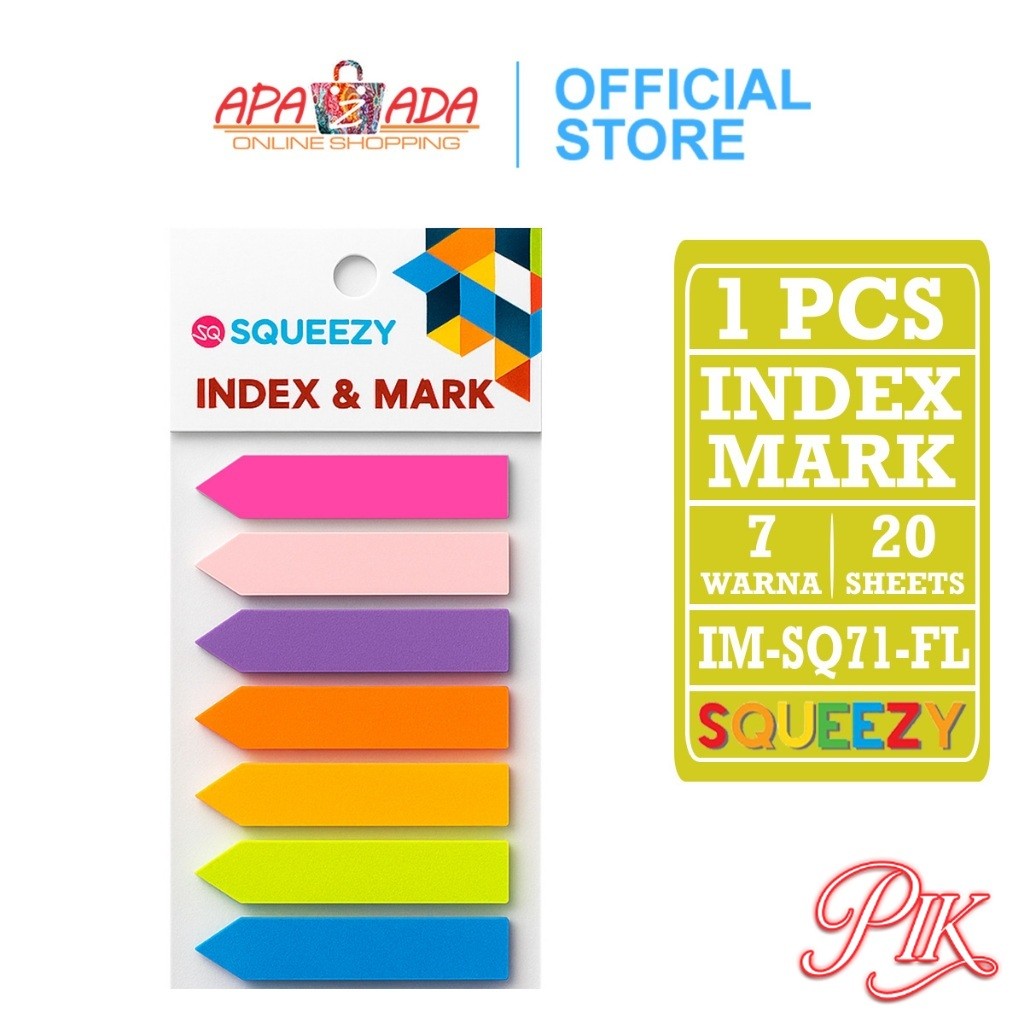 

Index Mark Warna Flag [1 Pcs - 140 Lembar] / Penanda Bahan Kertas Squeezy 7 Warna IM-SQ71-FL