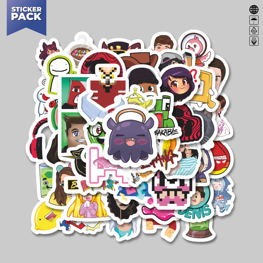 

[100PCS]Stiker Pack Stiker Kartun Youtuber Anak Stiker Aesthetic Vinyl Anti Air Dekorasi Sticker Laptop Buku Journal Koper Helm Casing HP Gitar Helm Skateboard