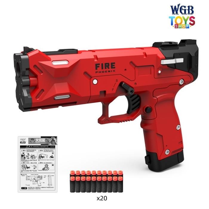 Fire Phoenix Slide Lock Nerf Blaster - Merah