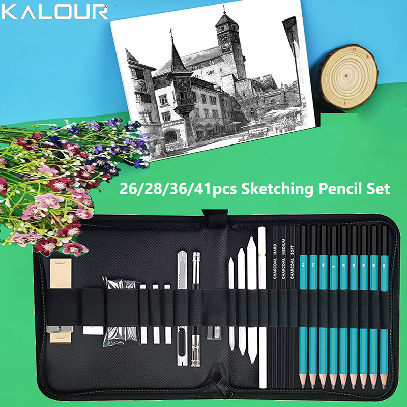 

Kalour Pro Sketch Pencil Charcoal Set High Quality Graphite Lead Core Multiple